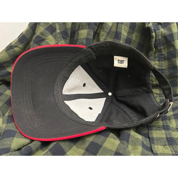 CAT K-Series Wheel Loaders Hat Adjustable Black Red Bill Industrial Trucker Cap - Picture 5 of 5